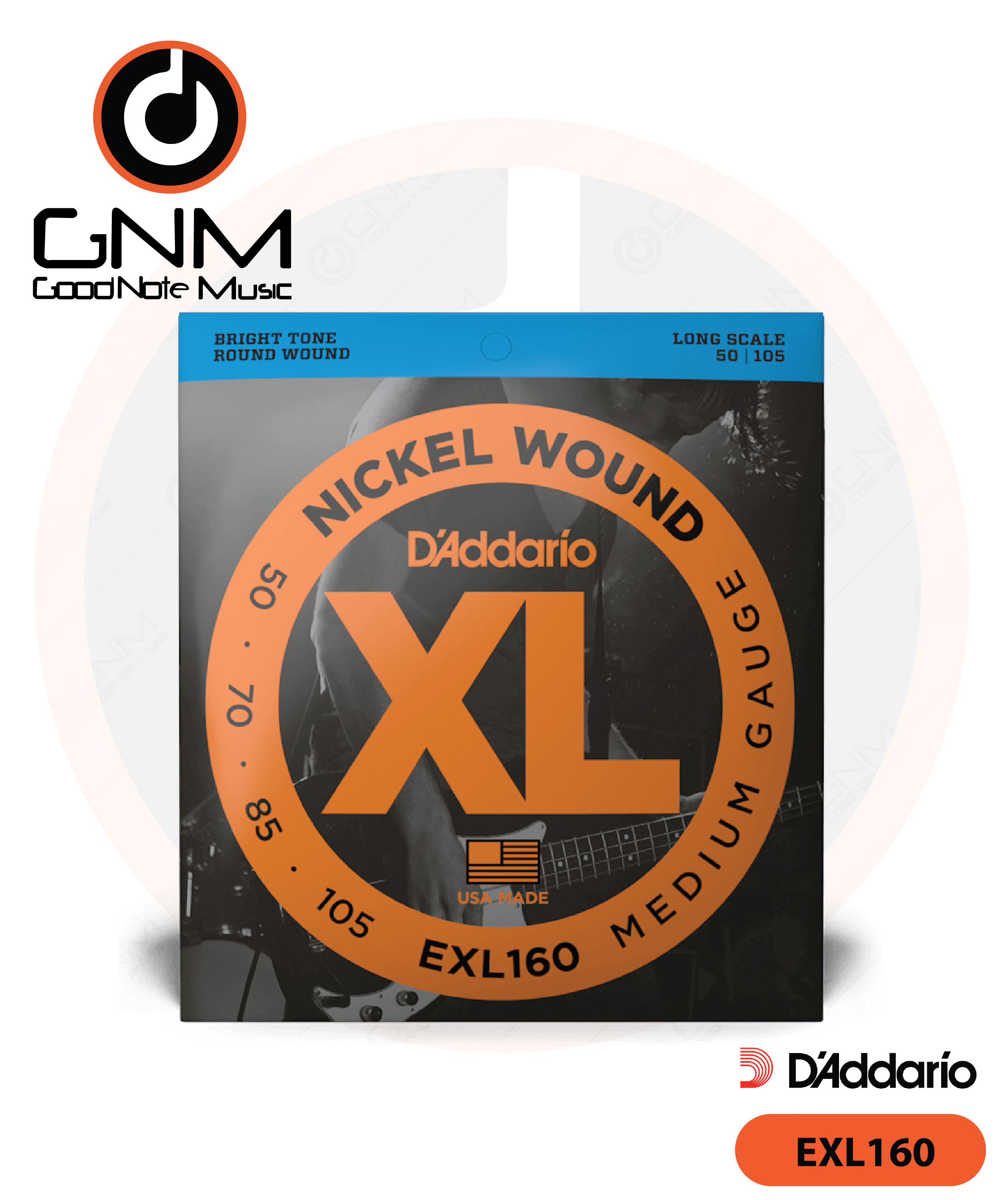 สายเบส 4 สายแบบชุด Daddario รุ่น EXL160