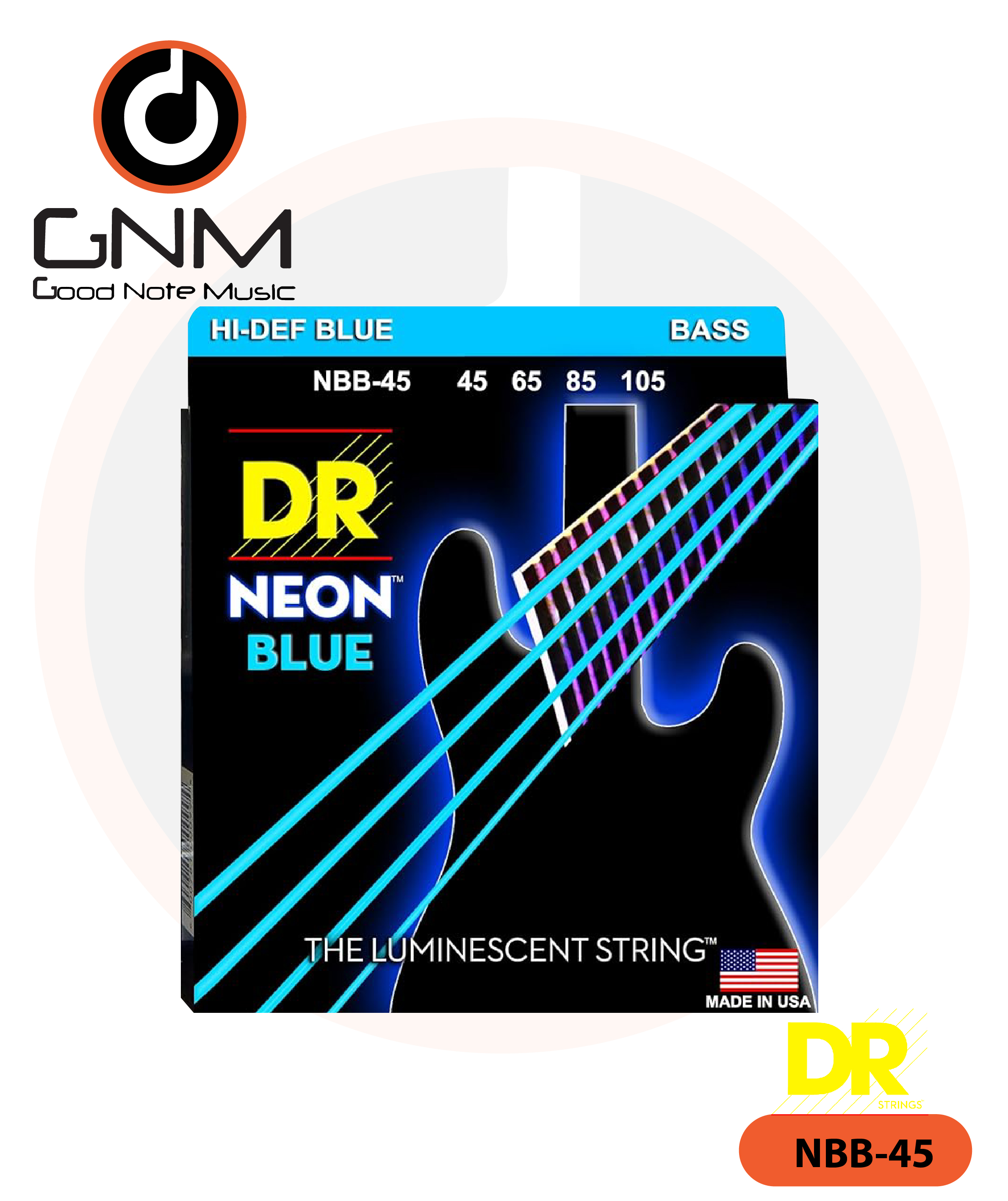 สายเบส DR Neon NBB-45 45/105 สีฟ้า