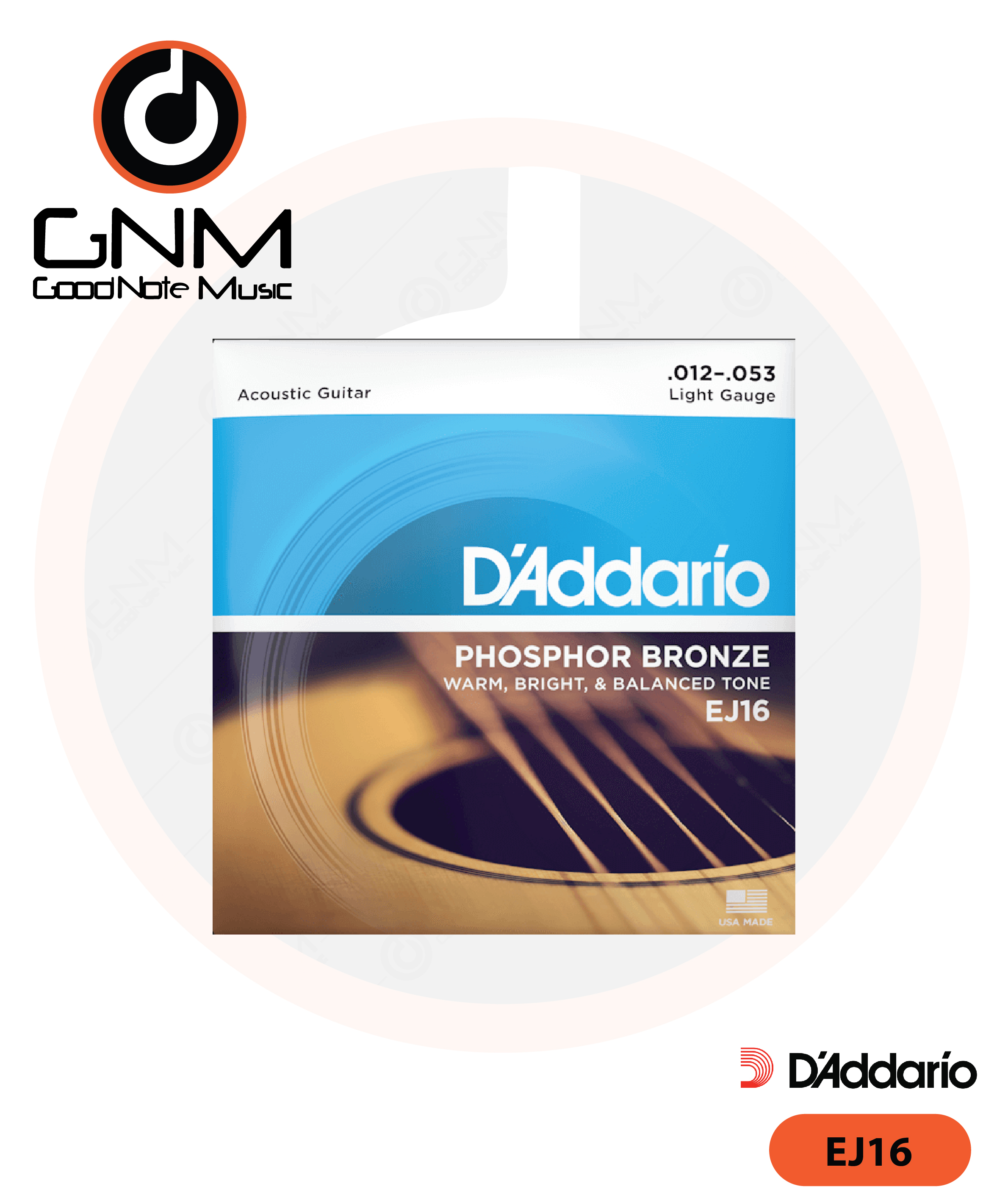  สายกีตาร์โปร่ง D’Addario EJ16
