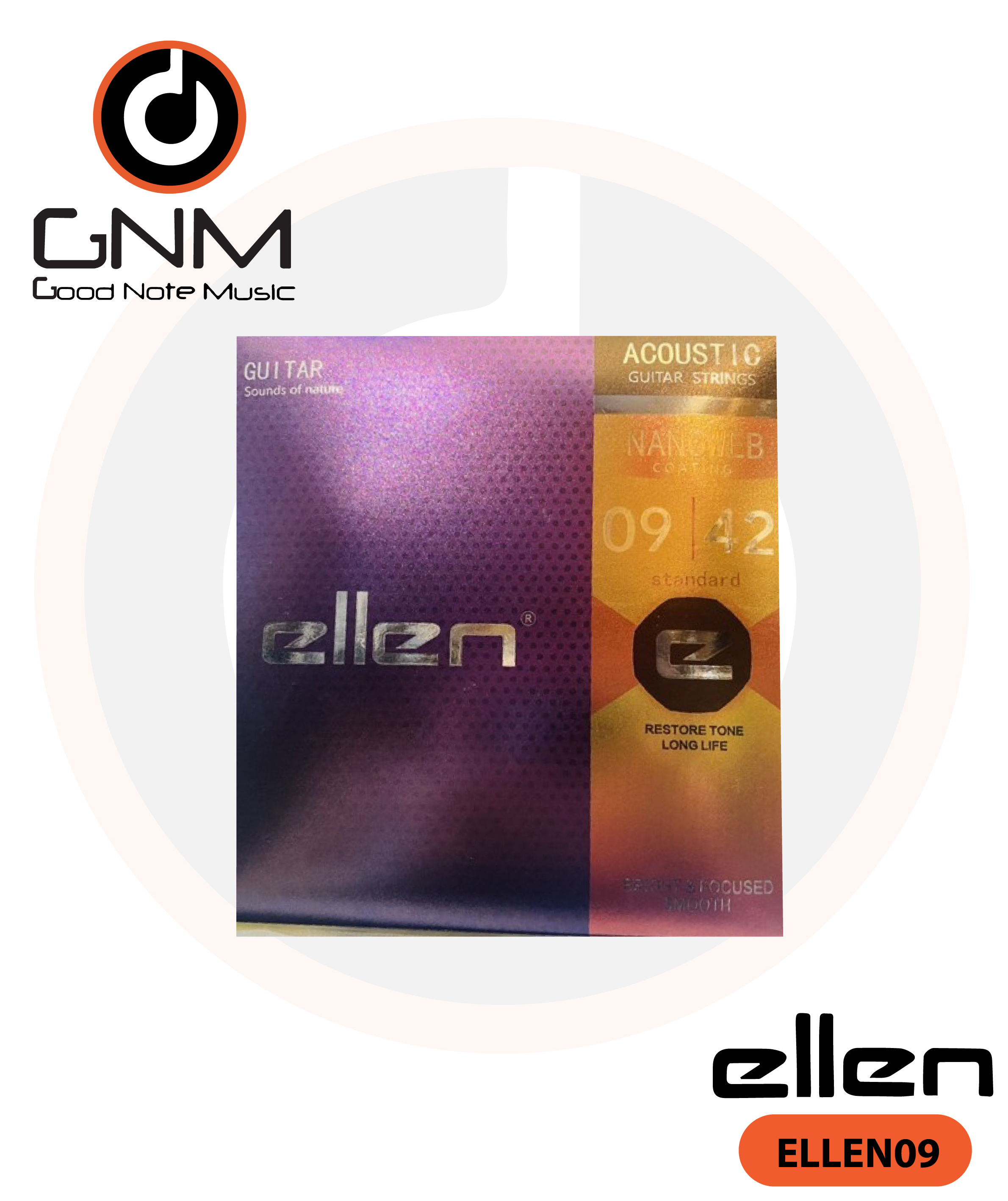 สายกีตาร์โปร่ง Ellen 09/42 เบอร์ 9