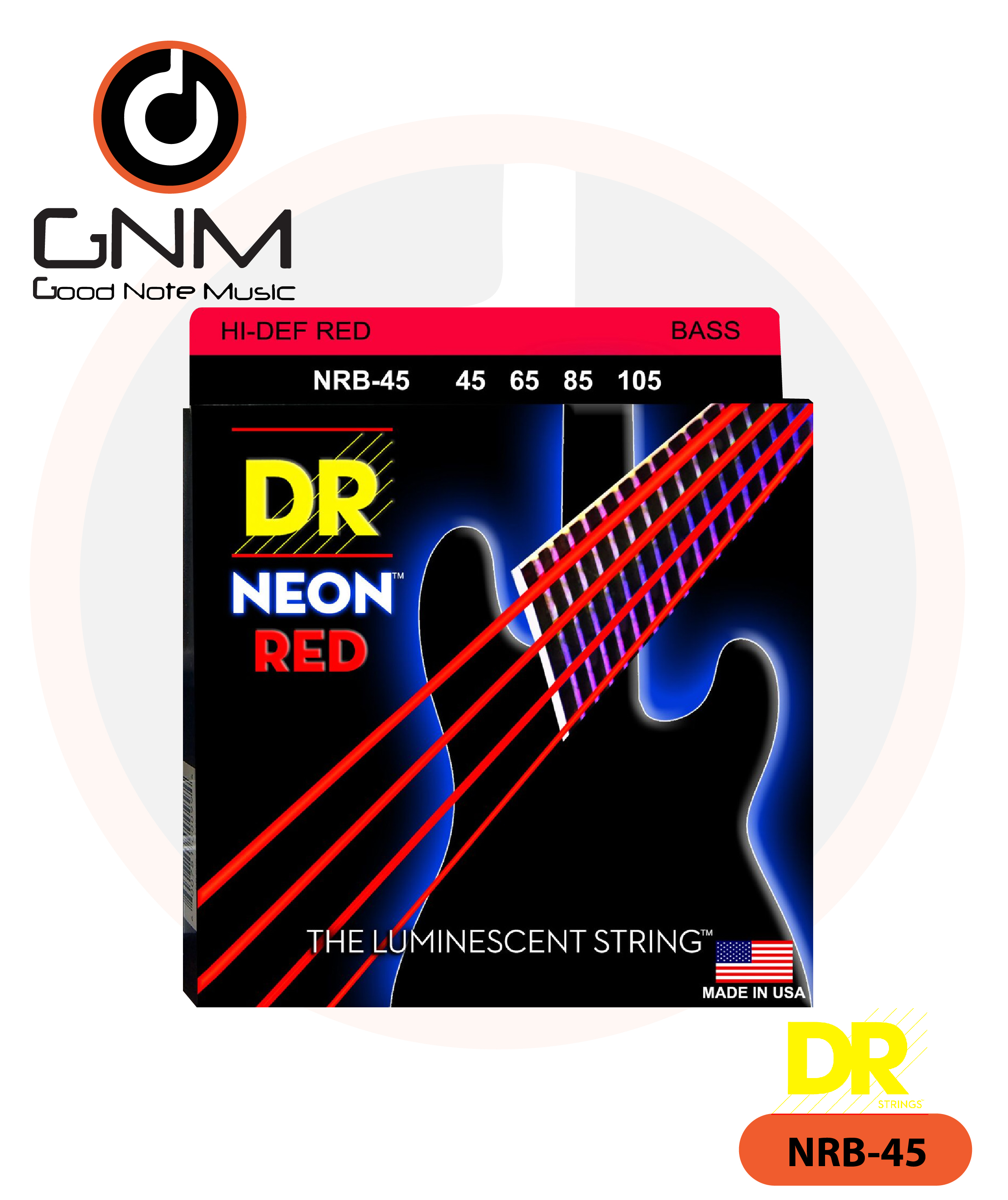 สายเบส DR Neon NRB-45 45/105 สีแดง